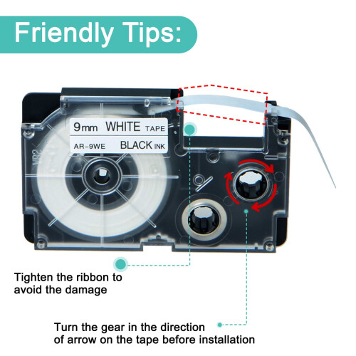 Label Tape Compatible with KL-Series Printers 5PK 2
