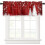 Christmas curtain valance red snowflake tree design 54x18 1