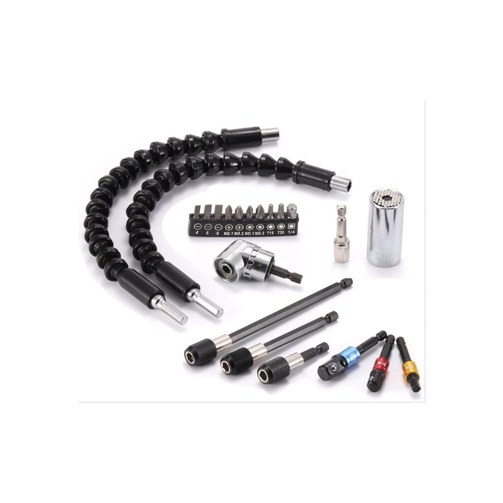 Flexible Drill Extension Hex Shank Bit Set With Bendable 9401284179351