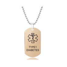 Titanium Steel Necklace Epilepsy Diabetes Medical Symbol