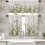 Floral Herbs Kitchen Curtains Valance Tier Set 36 inch 1