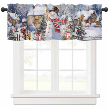 Snowman Christmas Window Valances Rod Pocket 54x18in