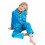 Girls Pajama Set Glitter Satin Solid Color 2-Piece Sky Blue 1