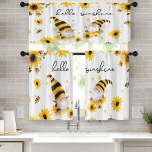 Sunflower Kitchen Curtains Valance and Tier Set 36 inch