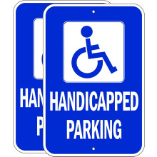 Handicap Sign Aluminum 18 x 12 inch Heavy Duty Reflective