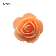 Orange Foam Rose Flowers Craft Pack 100 pcs 1.37 x 0.78 in