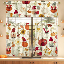 Thanksgiving Kitchen Curtains Set Farmhouse Style 3-Piece