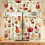 Thanksgiving Kitchen Curtains Set Farmhouse Style 3-Piece 1