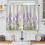 Lavender Floral Kitchen Curtains Rustic Farmhouse 2 Panels 1