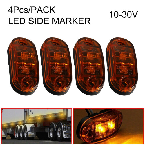 LED Side Marker Lights 12-24V 4 pcs Yellow Red White