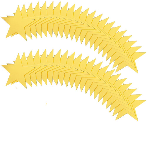 Gold Star Cutouts Double-Printed Glitter Paper 40 pcs
