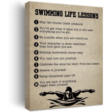 Inspirational Swim Coach Canvas Art for Athletes and Teams