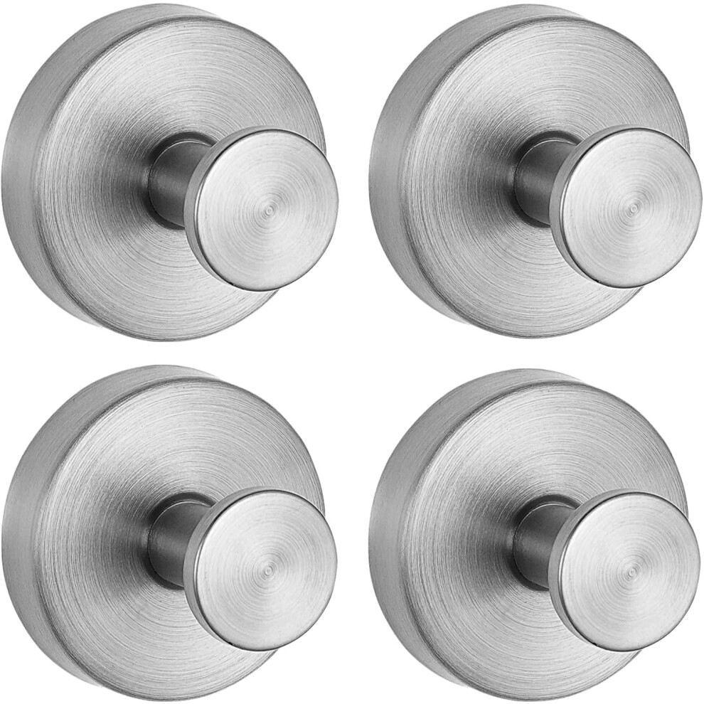 Luxe Hold No-Drill Suction Towel Hooks 4Pcs Silver 9401284179870