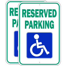 Handicap Sign Aluminum 18 x 12 inch Heavy Duty Reflective
