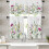 Spring Flower Kitchen Curtains Valance & Tier Set Pink 1