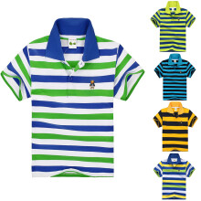 Boys Striped Polo Shirt Short Sleeve Size 5-6