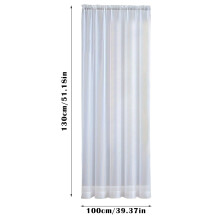 Bathroom Window Curtains Semi-Linen Rod Pocket 2-Pack White