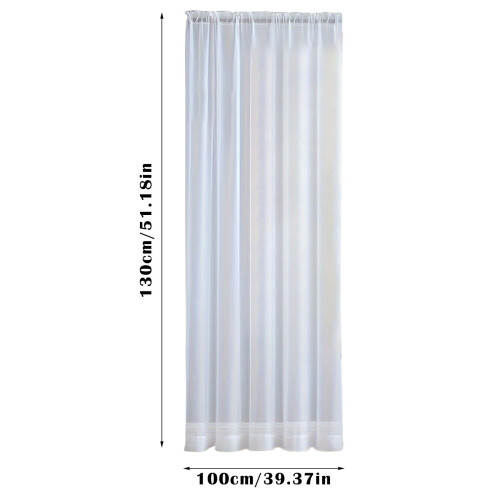 Bathroom Window Curtains Semi-Linen Rod Pocket 2-Pack White
