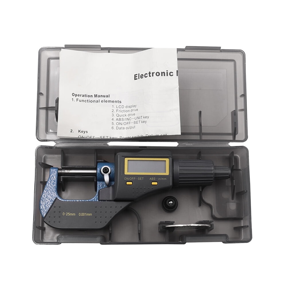 Digital Micrometer 0-25 Mm 0.001 Mm Precision Outside 9132278434322