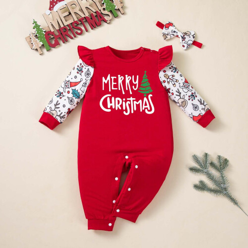 Baby Boy Christmas Romper Long Sleeve Formal Bodysuit 1