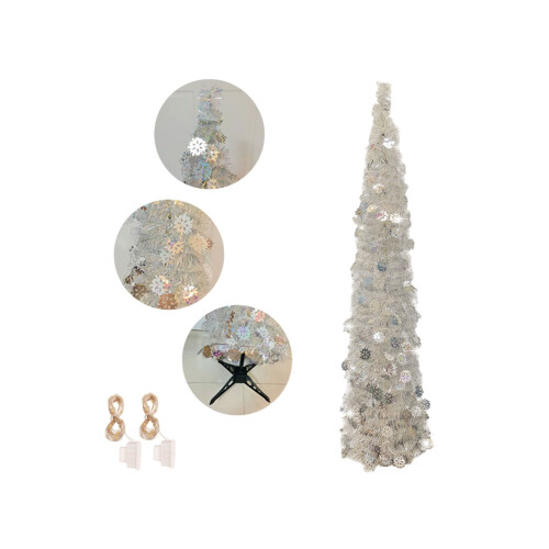 5FT Pop Up Christmas Tree with LED Lights and Topper
