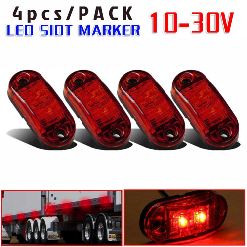 LED Side Marker Lights 12-24V 4 pcs Yellow Red White