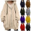 Women's Oversized Cotton Hoodie Zip-Up Pullover with 1