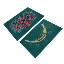 Double-Sided Poker Table Mat 60x90 cm with Blackjack and