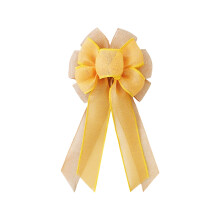 Burlap Wreath Bow Rustic Jute Tree Topper Yellow
