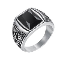 Stainless Steel Tulip Wedding Band with Cubic Zirconia Size