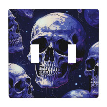 2 Gang Double Toggle Wall Plate with Skull Design