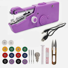 Handheld Sewing Machine Portable Purple Set of 23