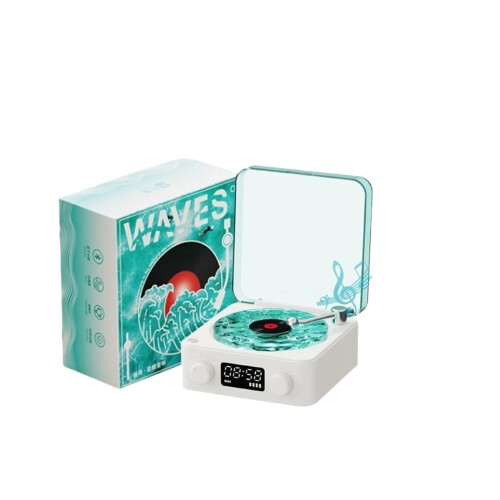 Bluetooth Vinyl Player Speaker with 4 Modes and Adjustable 1