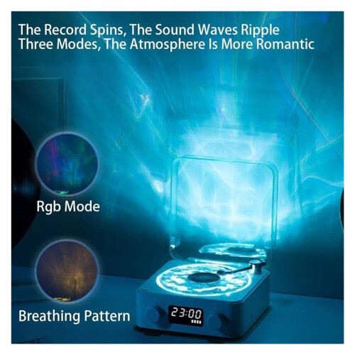 Bluetooth Vinyl Player Speaker with 4 Modes and Adjustable 2