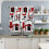 Abstract Geometric Square Curtain Black Red 1-Pack 4