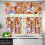 Boho Flower Kitchen Curtains Set Rod Pocket 3-Piece 3
