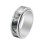 Men's Stainless Steel Camouflage Rotatable Ring Silver Size 1