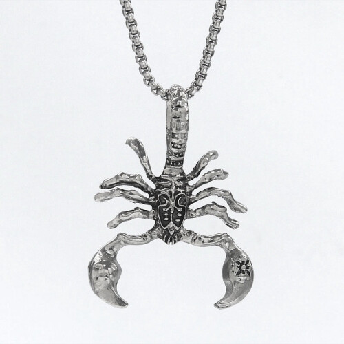 Collier pendentif scorpion style hip-hop unisexe