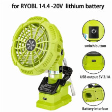 Ventilateur sans fil USB pour batteries Li-ion 14,4–20 V