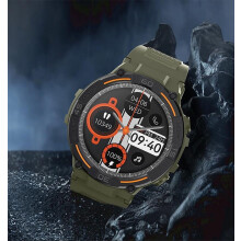 Montre connectée Bluetooth avec écouteurs intégrés et bracelet d'activité rond
