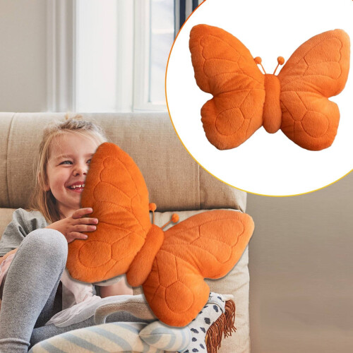 Coussin papillon en peluche douce