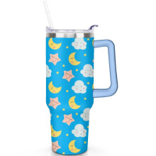 Gobelet isotherme en acier inoxydable 1,2 L (40 oz) avec poignée et couvercle rabattable