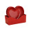 Röda hjärtformade plastdesserttallrikar 15x13cm 1