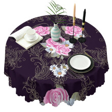 Nappe ronde à motifs cachemire 152 cm (60 pouces) résistante aux taches