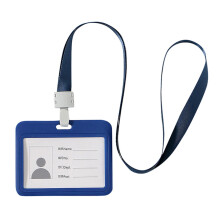 Etui na identyfikator z odpinanym paskiem ze skóry PU