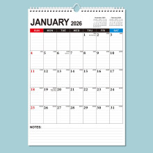 Calendário de parede 2026-2027 com feriados e planejador