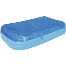 Cubierta rectangular para piscinas de 120x72 pulgadas con cuerdas de sujeción.