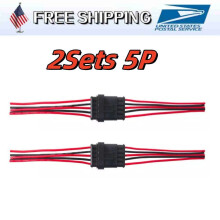 Kit de Conectores de Fios Elétricos Automotivos 5 Pinos 18AWG À Prova D'Água2