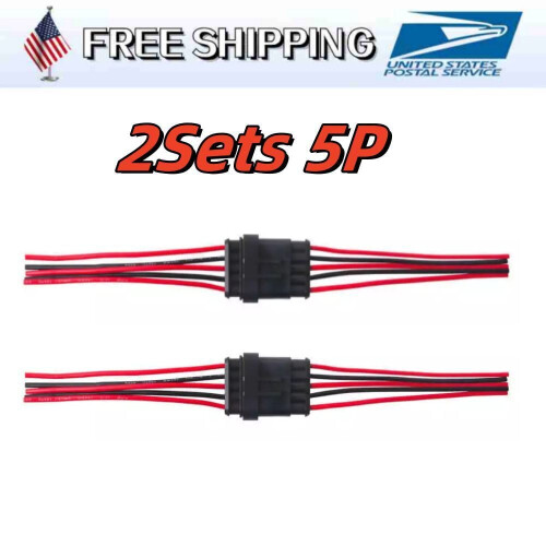 Kit conector cablu auto electric cu 5 pini, impermeabil, 18AWG
