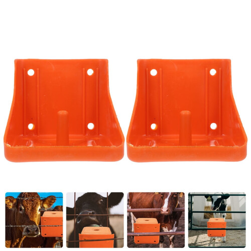 Salzziegelhalter für Rinder, orange, robust, 2-teilig